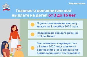 Пенсионный фонд перечислил первые выплаты семьям с детьми от 3 до 16 лет