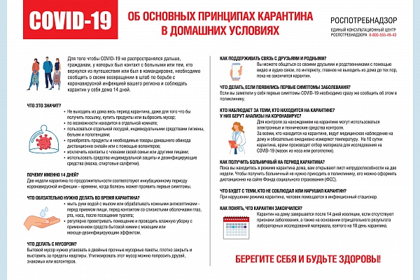 Об основных принципах карантина в домашних условиях 